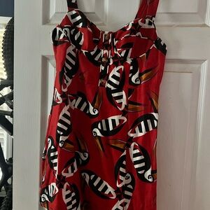 Red Toucan Print Dress